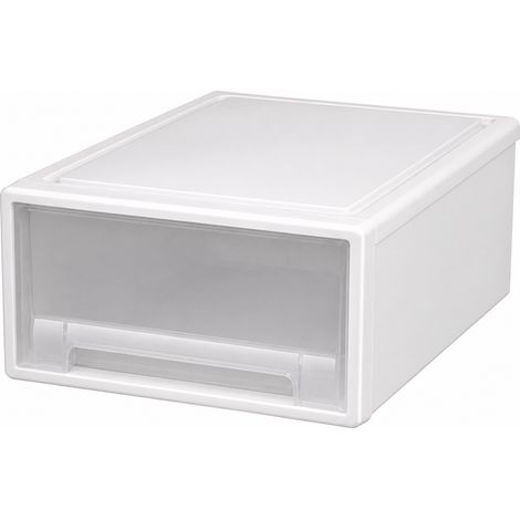Bac de rangement casier plastique transparent 41 x 31 x 16 (1/5)