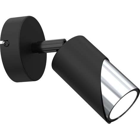 Faretto parete/soffitto orientabile nero/cromo 1xGU10