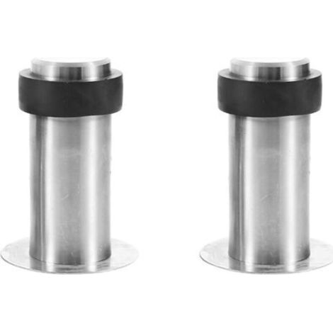 2 Pièces Butée De Porte Inox, Butoir De Porte Sol Noir, Butée De Porte Murale Inox, Bloc Porte Mural Et Sol, Arrêt Porte Inox Noir, Butoir De Porte Avec Amortisseur Pour Arret Sans Dégât (1/5)