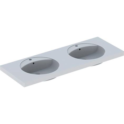 PRECIOSA lavabo doble 1300x550mm con orificio para grifería con rebosadero blanco KT