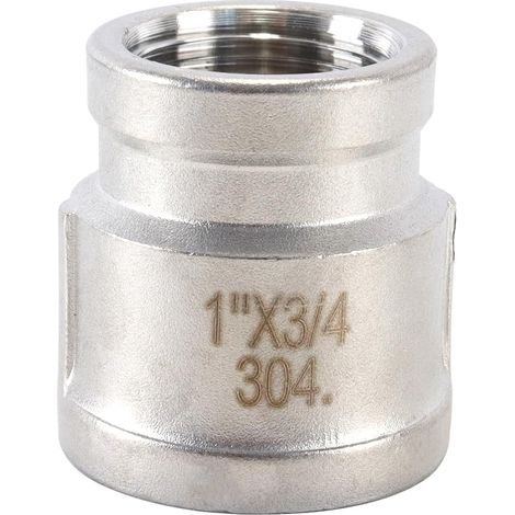 Raccord réducteur en acier inoxydable 304, filetage femelle 1" x 3/4" BSP, pour tuyauterie d'eau, d'air et de carburant (1/5)