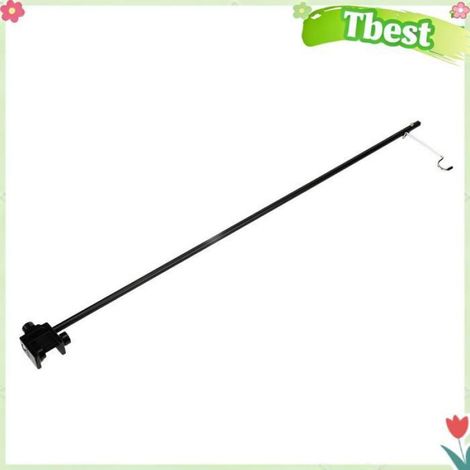 Tbest poteaux d'éclairage Poteau de Lampe Pliant en Alliage D'aluminium Noir, Hauteur Réglable Ultra Légère, avec jardin plancha (1/4)