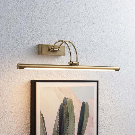 [NEUWERTIG] B-Ware Lucande LED Wandleuchte Bilderleuchte Dimitrij gebogen altmessing 54,1 cm Lampe (1/2)