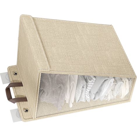 Panier à linge mural extensible, panier à linge sale lavable à grande capacité en lin naturel beige pour chaussures socks towels, livré avec une unité (1/5)