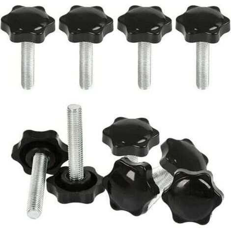 10 Pcs M8x40mm Boutons Serrage Vis Tte Molete,Bouton Main Filet Ecrou en Etoile Boulon de Serrage Filetage Boutons de Serrage Filetage avec Poigne Serrage de Poigne Visser en Plastique (1/5)