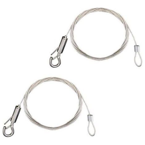 2pcs Fil Suspension Cadre en Acier Inoxydable Câble Acier Galvanisé avec Tendeur et Crochet Fil Suspendu pour Cadre Photo/Lumière/Cimaise/Miroir/Rideaux-1.5mm x 2m Chargé Max de 30KG (1/4)