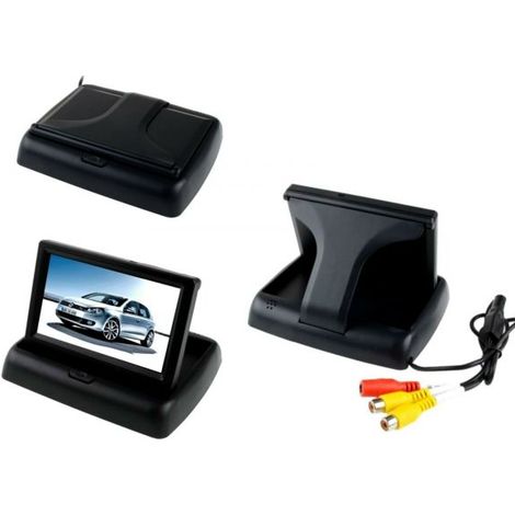 Monitor 2 canali A Scomparsa Da 4.3 Pollici LCD Retrovisore x Auto camper camion (1/4)