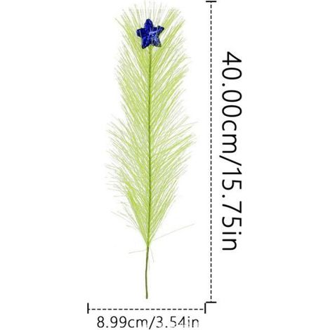 1 Branche artificielle, Plastique simulation, Étoiles bleues, Boules de lutin, Décoration Noël Halloween . (1/5)