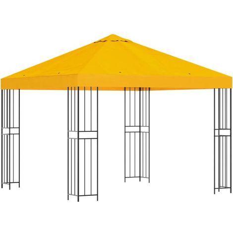 Pavillon jaune de 3 x 3 mètres, en polyester et acier, 190 g/m² (1/5)