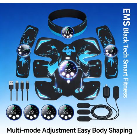 FLITI Abdominal Electro-Stimulator Device, 8 Modes, 29 Levels, USB Rechargeable (1/5)