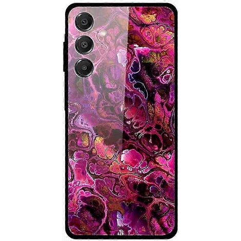 Coque en verre trempé motif imprimé pour Samsung Galaxy A16 5G/4G, protection dorsale robuste, étui fin avec design graphique, accessoire de téléphone résistant aux chocs (1/4)