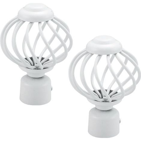 2 pièces Embouts de Tringle à Rideau Fer Lot de Bouchons Décoratifs Cage pour Barre Rideau Remplacement Finials pour Tringle Rideaux Style Industriel Accessoires pour Fenêtre et (1/5)