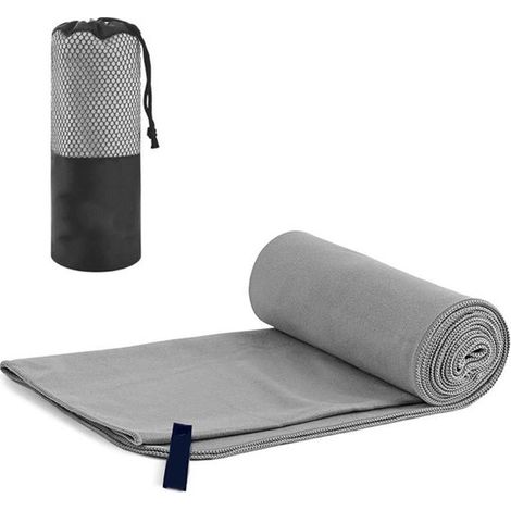 Toalla deportiva/de viaje de microfibra azul de secado rápido de 40x80 cm (1/5)