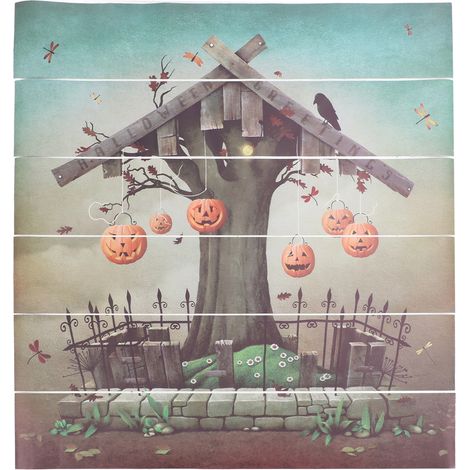 leuchtende Kürbisaufkleber für Treppen, 100 x 18 cm, kreativ und wiederverwendbar, aus wasserfestem PVC, Halloween-Dekoration für Zuhause (1/5)