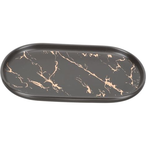 Plateau Multi-Usage Effet Marbre en Céramique pour Salle de Bain et Confortable, pour Clés et Tasses Plan Vasque'-'-