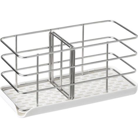 Porte-éponge en acier inoxydable 304, multifonctionnel pour évier de cuisine, organisateur d'évier, plateau égouttoir à vaisselle, porte-savon, panneau de suspension réglable (1/4)