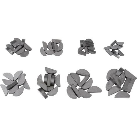 Kit d'assortiment de 80 clavettes Woodruff en métal de différentes tailles pour l'industrie mécanique (1/5)