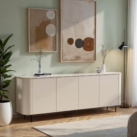 Buffet bas arrondi beige cachemire 230cm OLGA (1/5)