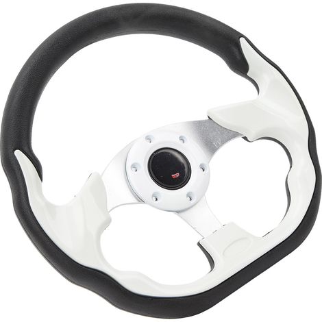 Volant de voiturette de golf universel 6 trous de 12,5 pouces pour E-Z-GO TXT et RXV, blanc (1/5)