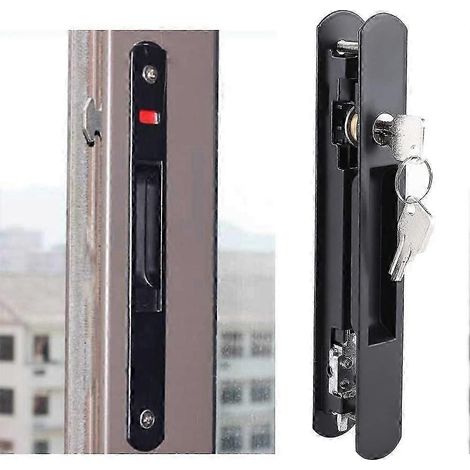 Verrou de porte, verrou de porte coulissante/fenêtre à crochet, verrou moderne pour porte mobile, support de verrouillage double face simple pour maison/hôtel, protection de la sécurité personnelle - 