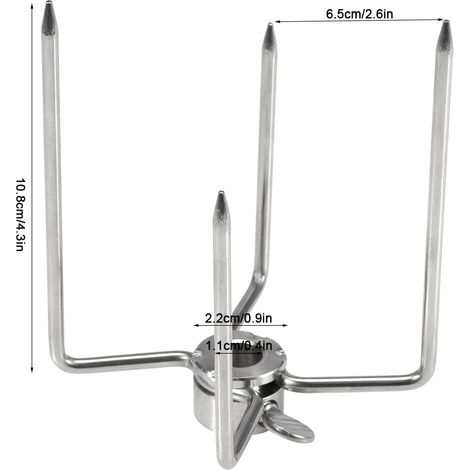 Fourchette Barbecue 2PCS Professionnel - Kit de Gril en Acier Inoxydable 304 pour Viande, Poulet et Poisson avec Dimensions 10.8x6.5 cm - Idéal pour BBQ Indoor et Outdoor (1/5)