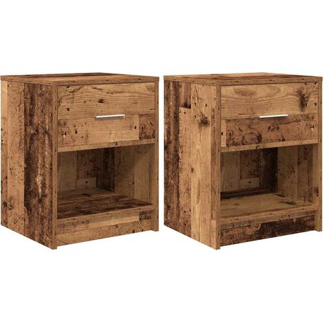 Maison Exclusive - Nachttische 2 Stk. mit Schublade Altholz-Optik