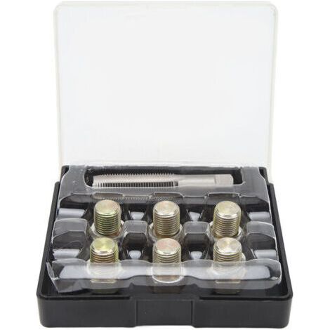Kit de réparation de filetage de bouchon de vidange d'huile 13 pièces M13 x 1,5 mm Kit d'outils de refiletage de vis de carter d'huile