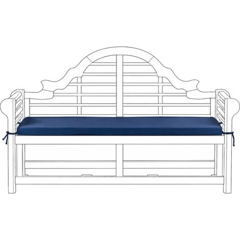 Cojín para banco de jardín con lazos funda extraíble exterior azul Marlboro (1/5)