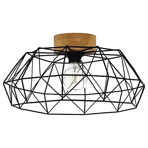 Plafoniera Industrial Padstow 1 Luce Metallo Nero (1/2)