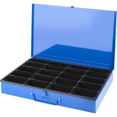 Boîte compartimentée inserts flexibles Westfalia acier 24 fentes 37x26x5,5 cm