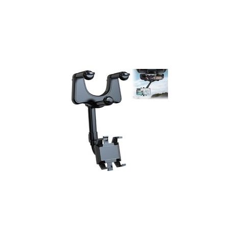 Support Téléphone Voiture Rétroviseur, Rotation 360° Réglable Extensible, Universel pour Smartphone 4 à 6,7 Pouces, Accessoire Auto Pratique (1/4)