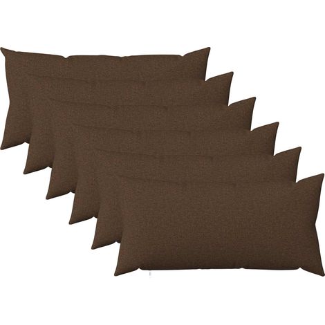 vidaXL Cushion with Pillow HEERLEN 6 pcs Brown Fabric (1/5)