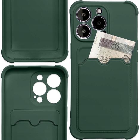 Custodia protettiva Card Armor per Xiaomi Redmi 10X 4G / Xiaomi Redmi Note 9, portafoglio in silicone con airbag, colore verde. (1/5)