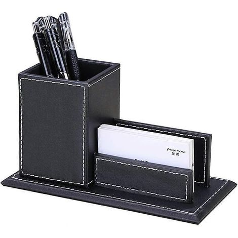 Porte-stylo créatif avec support pour cartes de visite (noir) (1/3)