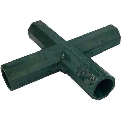 Lote de 4 conectores de ángulo para marco de jardín de 4 vías - Conector de tubo - Conector de ángulo para invernadero, marco de muebles - Interior de 16 mm (plano de 4 vías) (1/4)