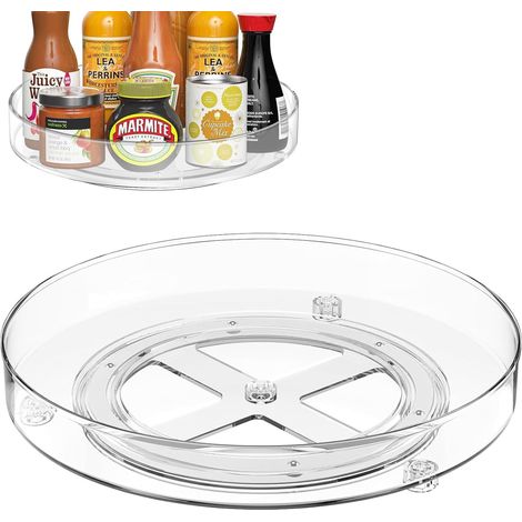 Plateau Tournant, 23.5Cm 360° Plateau Tournant, Cuisine Organisateur Frigo,Lazy Susan, Tournant Porte-Épices, Rangement Cuisine pour Réfrigérateur, Cosmétique, Bouteille (1/5)