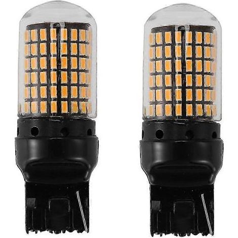 2 ampoules LED 7440 Canbus, haute luminosité sans erreur, culot T20 W21W 144 SMD, pour feux de recul, clignotants et feux arrière de véhicules (1/5)