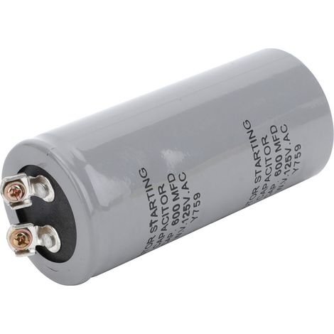 Condensateur de démarrage et de fonctionnement moteur CD60 600MFD 125VAC 43x102mm