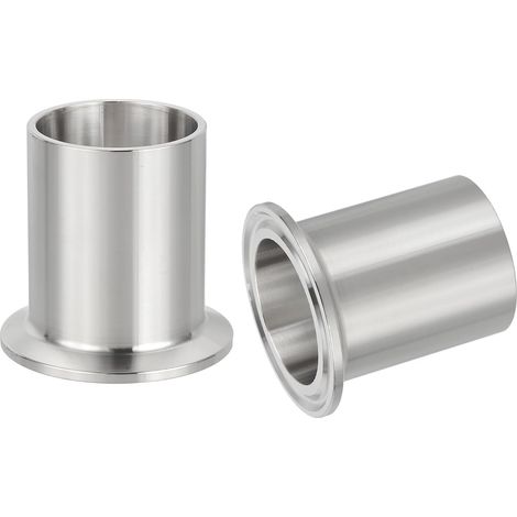 Raccord Hygiénique En Acier Inoxydable 304, 2pcs Long Weld Clamp Ferrule Pipe Fitting 1 1/2"(38mm) Tube OD Connecteur 50.5mm Ferrule Flange OD Pour Brasserie Vinicole (1/5)