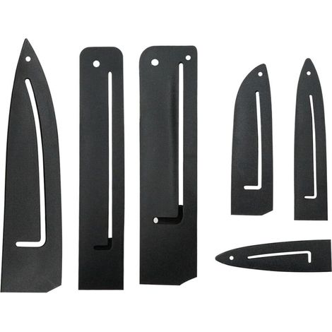 Couteau Gaine Protection Protège Lame - Universelle Couteaux Housse Case Accessoire Plastique Cover Garde 6 Tailles Différentes Placé Tiroirs Pouces pour Cuisine étui, Noir, 6 Pièces (1/5)