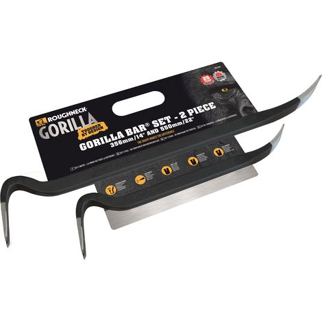 Roughneck ROU64402 Wrecking Pry Gorilla Bar Set 35cm 55cm Crow Bars 14 22 Inch (1/7)