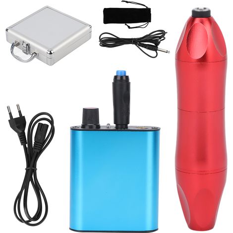 Kit de machine à tatouer rotative en alliage d'aluminium, bloc d'alimentation sans fil 90-265V UE, pédale, stylo tatouage, ensemble complet (1/5)