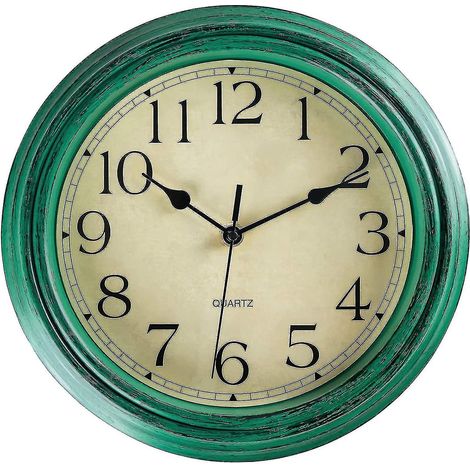 Horloge murale à quartz rétro silencieuse sans tic-tac (12 pouces) (1/4)