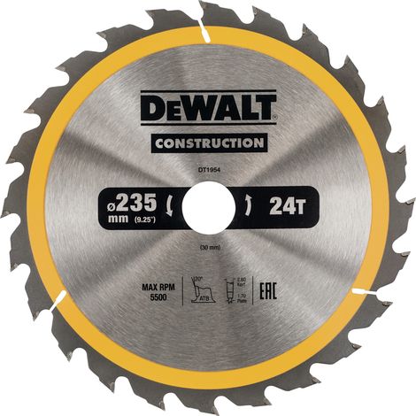 Hoja para construcción, 235 x 30 mm, 24T  DeWalt DT1954-QZ