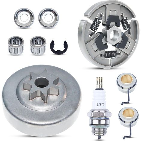Tambour d'embrayage 3/8" 7T Pignon pour Stihl MS310 MS390 029 039 034 036 MS170 MS180 MS290 MS340 MS360 MS361 Tronçonneuse avec roulement à aiguilles Remplace 11251602002002 (1/5)