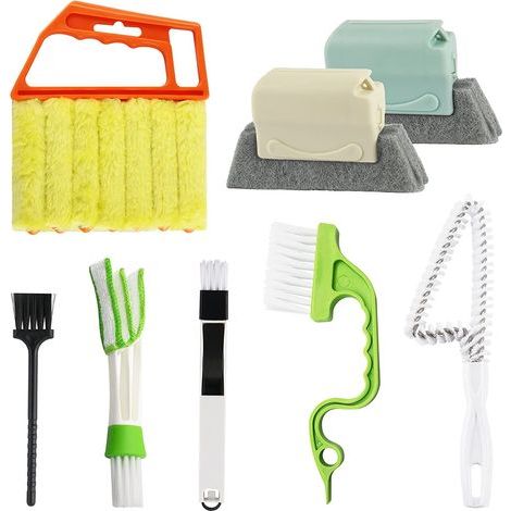 Outils de nettoyage à main Groove Gap, outils de nettoyage de voie de fenêtre de porte brosses de nettoyage de coin de rainure (1/5)
