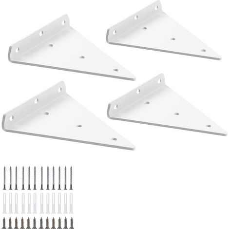 Soporte triangular, 13 x 16,5 x 16,5 cm, soporte para estante flotante, soporte para estante oculto, 4 piezas, blanco (1/4)