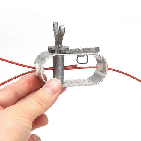 Kit de câble et treuil pour couverture de piscine, câble en acier plastifié + treuil à ressort en aluminium (1/5)