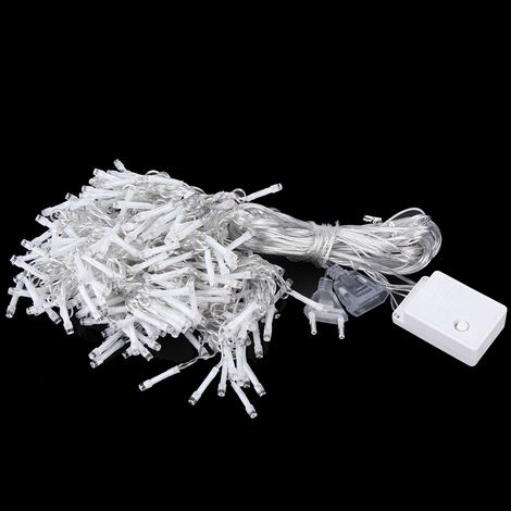 Guirlande lumineuse LED étanche 3 x 2 m, 240 LED, en forme de barre de glace, pour rideaux de fenêtre, décoration de Noël intérieure, blanc chaud, prise UE 220 V (1/5)