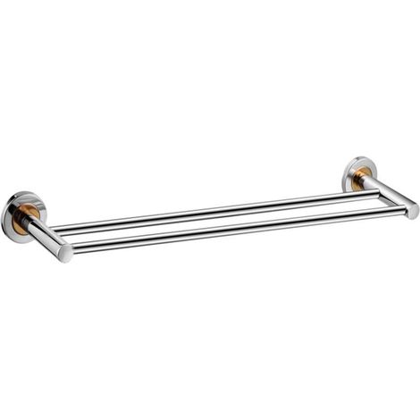 Porte-Serviettes Double Barre Murale - Support de Serviettes 2 Barres pour Salle de Bain ou Cuisine, Organisateur de Serviettes